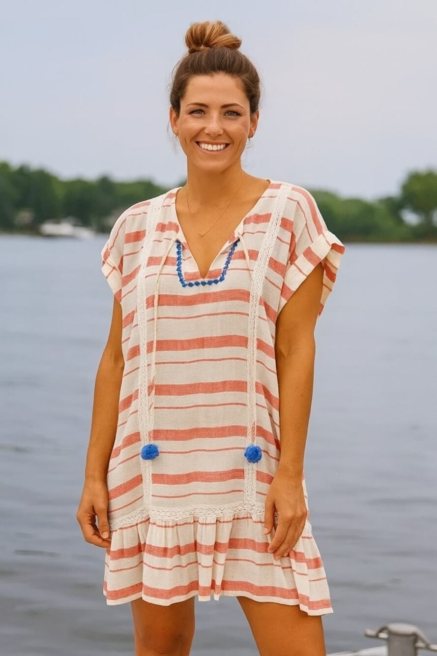Matilda Jane Lets Go Together Beach Vibes Swim Cover-Up Size Medium